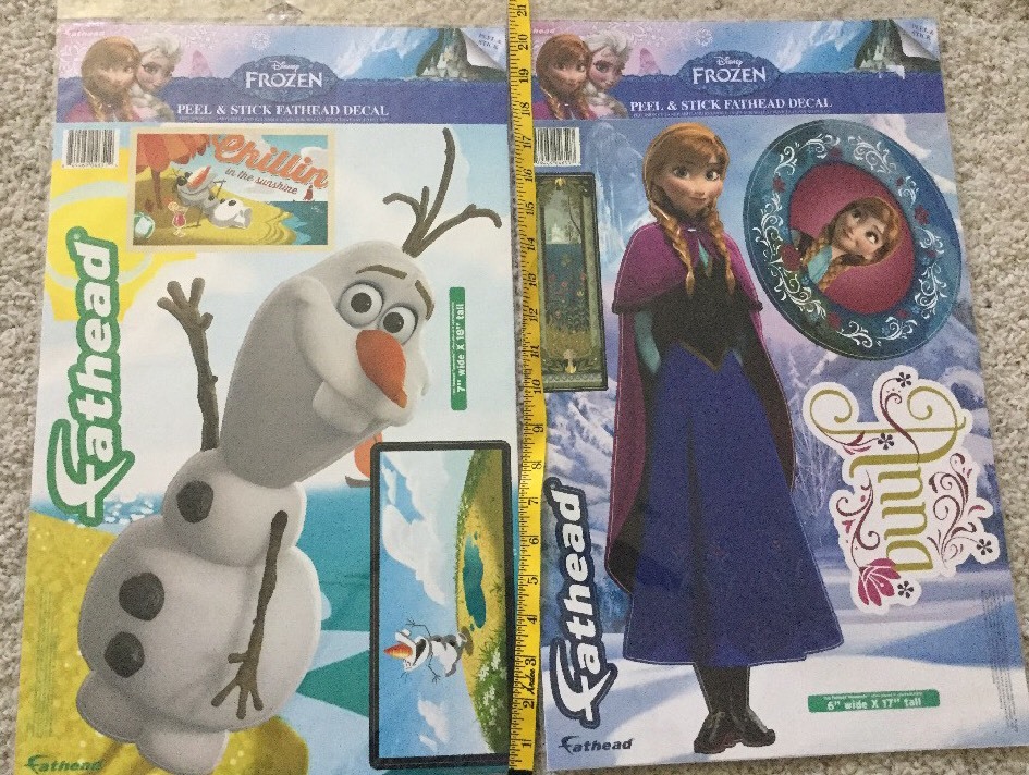 SUPER LARGE Disney Frozen Anna & Olaf Peel & Stick Fathead Decal, New Decals