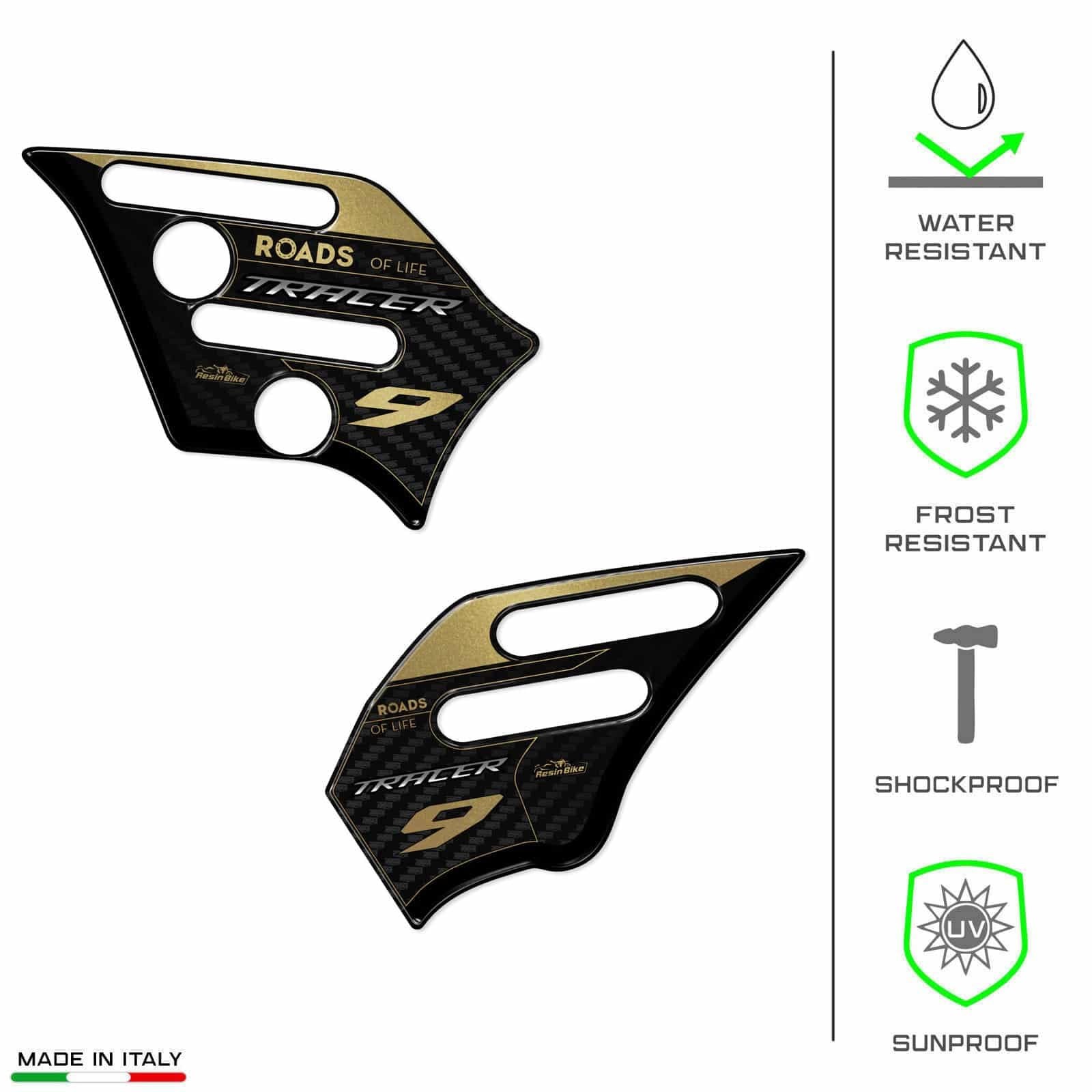 Motorcycle 3D Stickers with Yamaha Tracer 9-9 GT 2021-2024 Gold. Heel Pad Pro…
