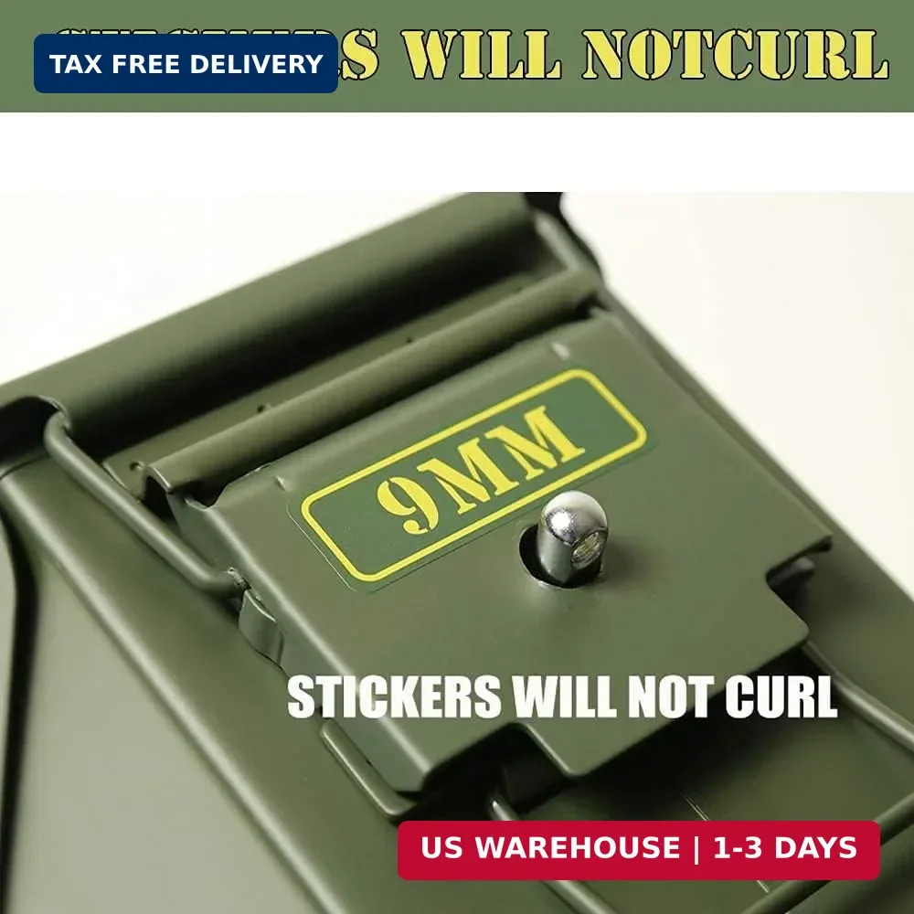 Ammo Can Vinyl Sticker Set Decal Label .410 .44 .45-70 .22 .223 .308 9MM .380 .4