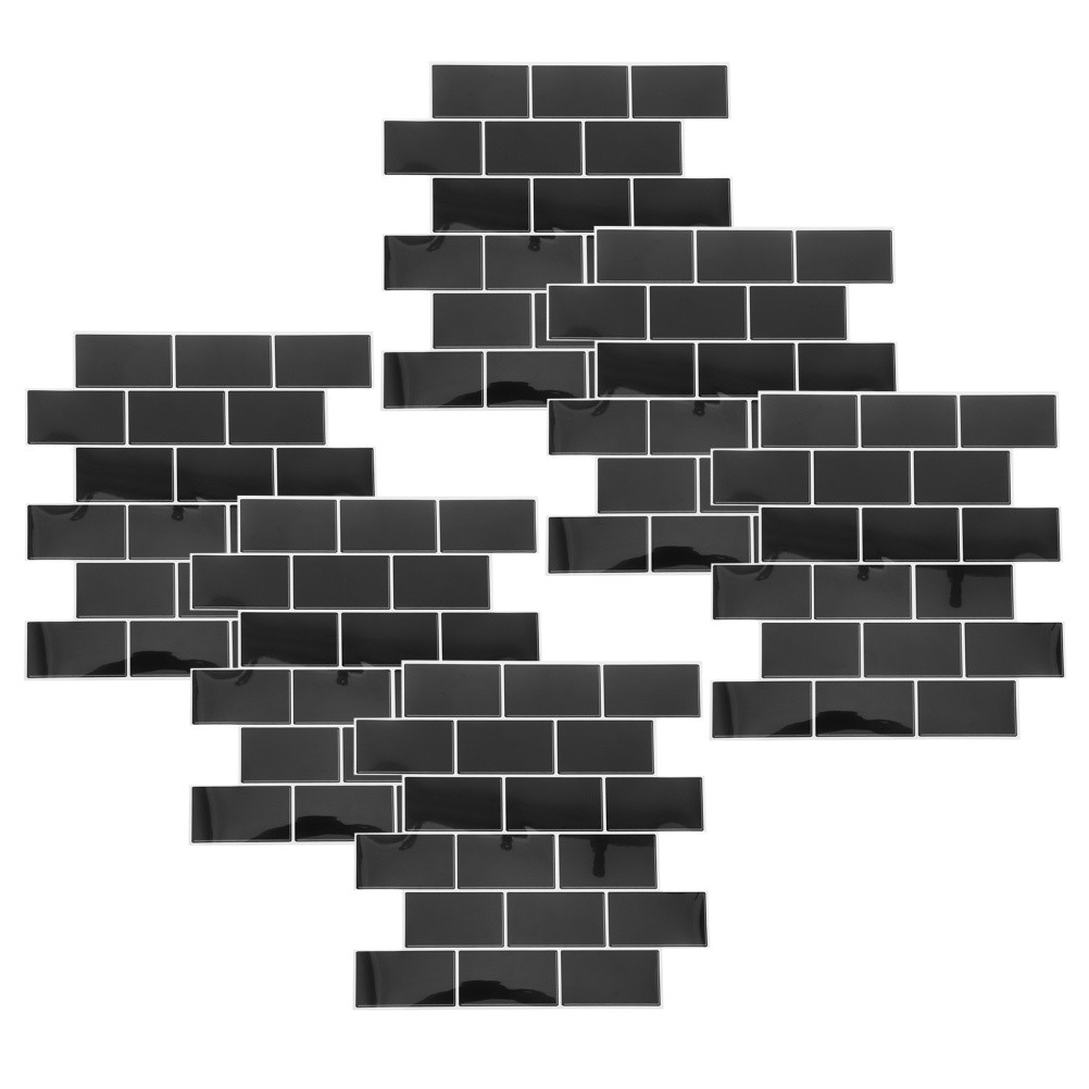 6 Pcs Peel and Stick Tiles Bathroom Backsplash Grout Line Wall Decals