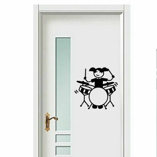Drummer Silhouette Music Decal Sticker for Wondow Wall Door Auto Macbook Laptop