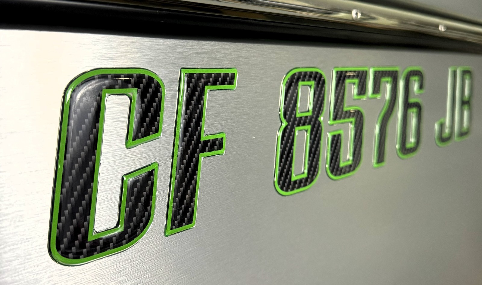Carbon Fiber Green Boat & Jet Ski Registration Numbers 3D Raised Waterproof 3"