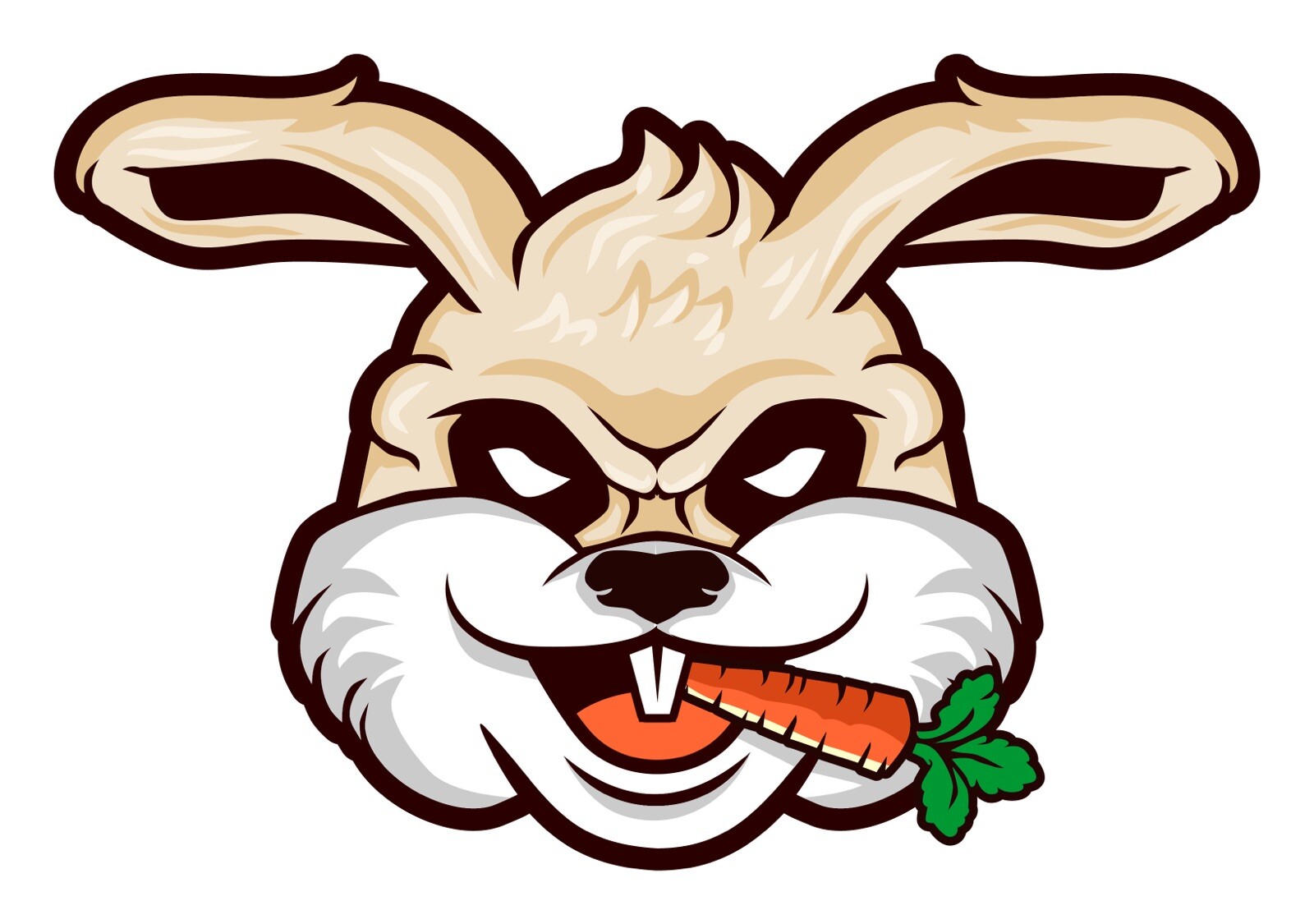 Cool Rabbit Sticker (2 inch) Carrot Tough Animal Strong Swag Bunny Mascot
