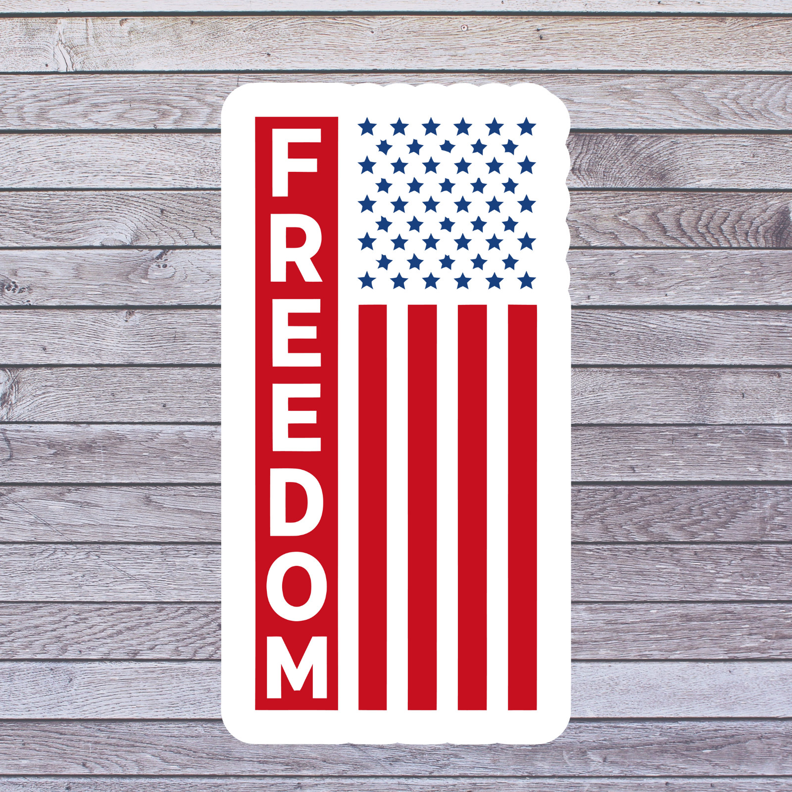 Patriotic sticker vinyl decal freedom vertical american flag stars stripes