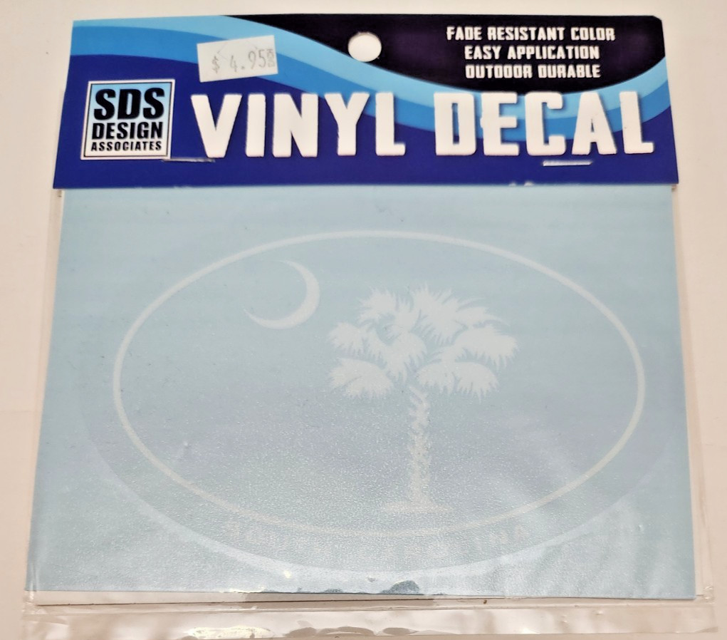 South Carolina SDS Palmetto Oval Transparent Decal (Set of Two)