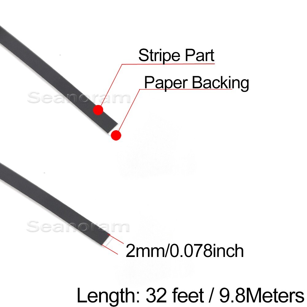 1/12" 2mm Matte Black DIY Home Shop Pinstriping Pin Stripe Decal Vinyl Sticker