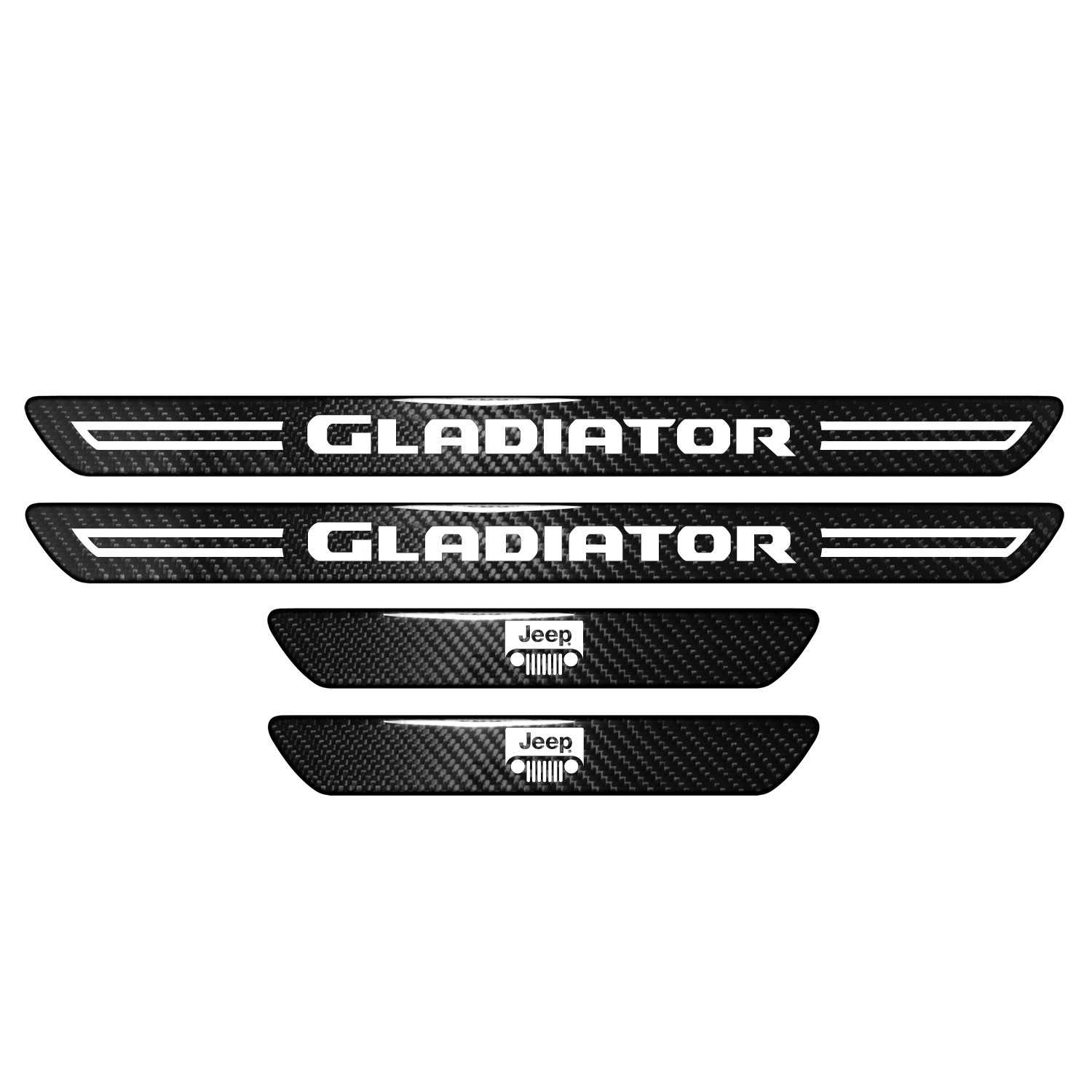 Jeep Gladiator Real Carbon Fiber 4 Pcs Door Sill Kick Plates