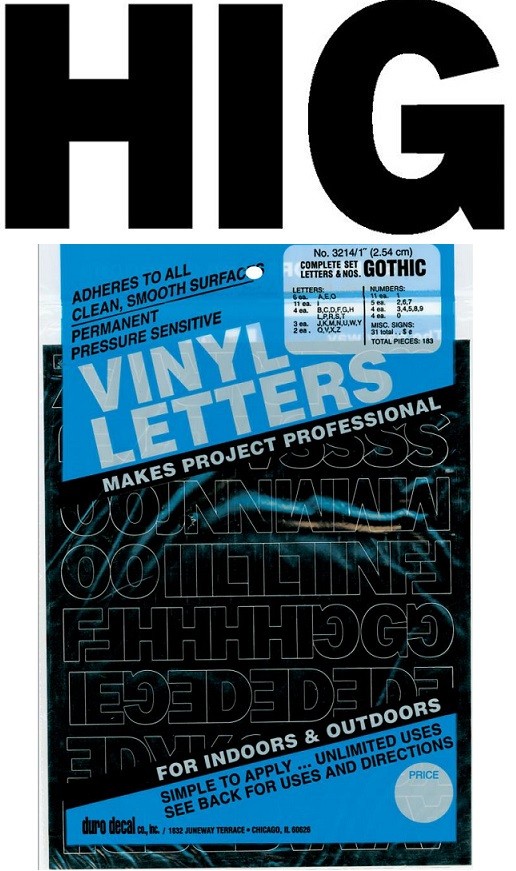 Permanent Adhesive Vinyl Letters & Numbers 1" GOTHIC BLACK ""SHIPS TODAY""