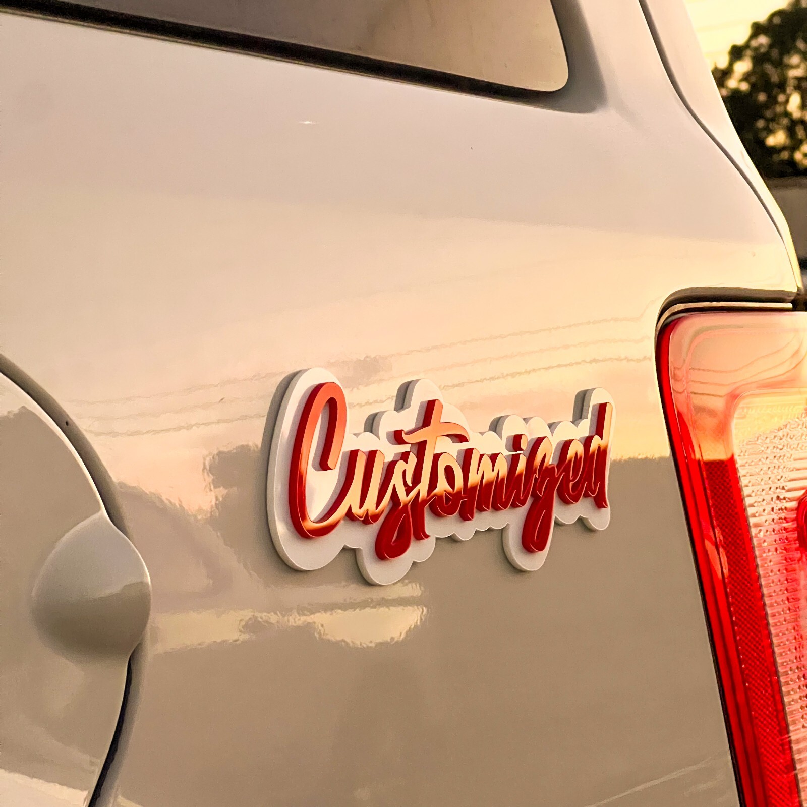 Customized Car Acrylic Emblem Badge MULTI COLOR Customized Text Names