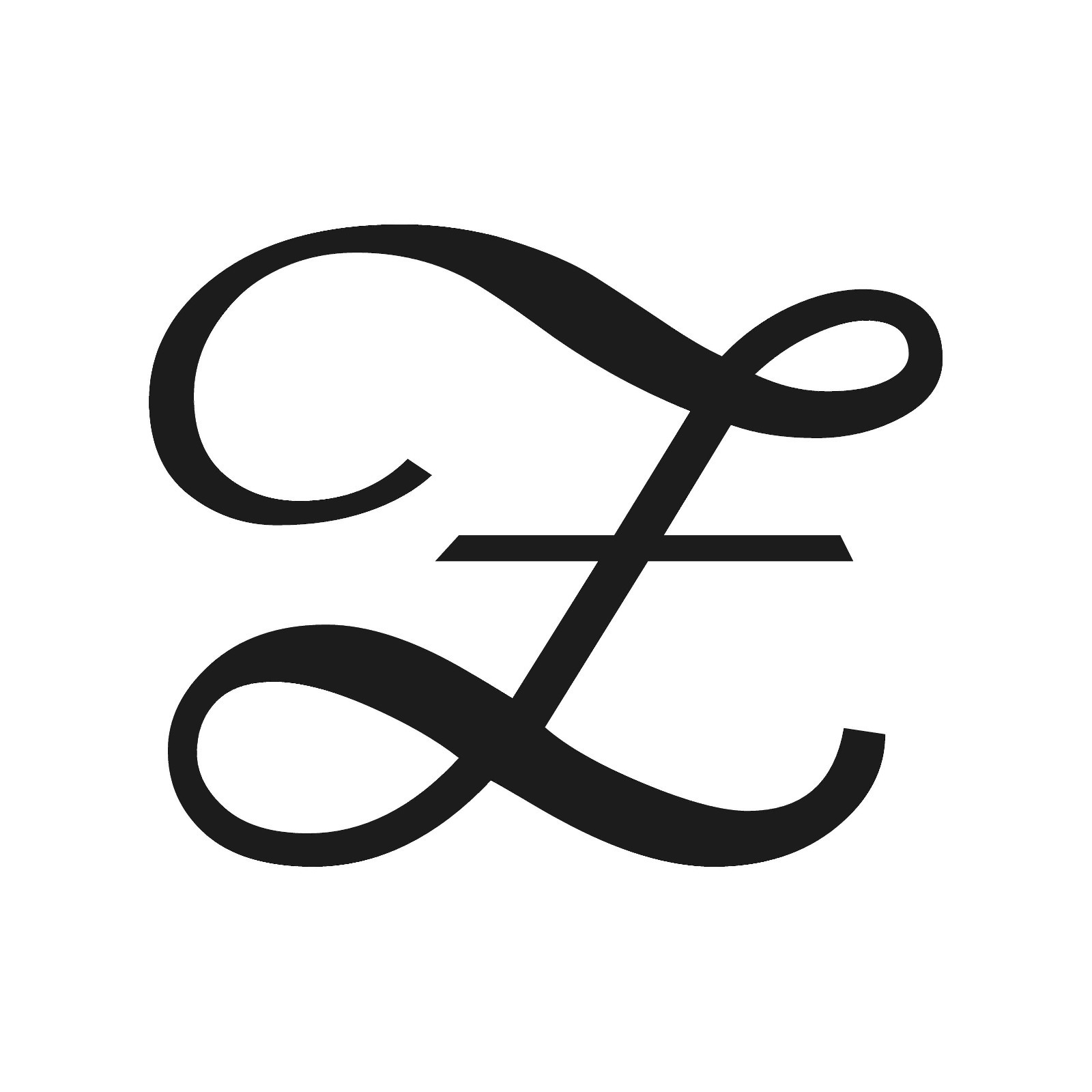 Script Letter Z Initial Font Vinyl Sticker Decal Monogram Elegant
