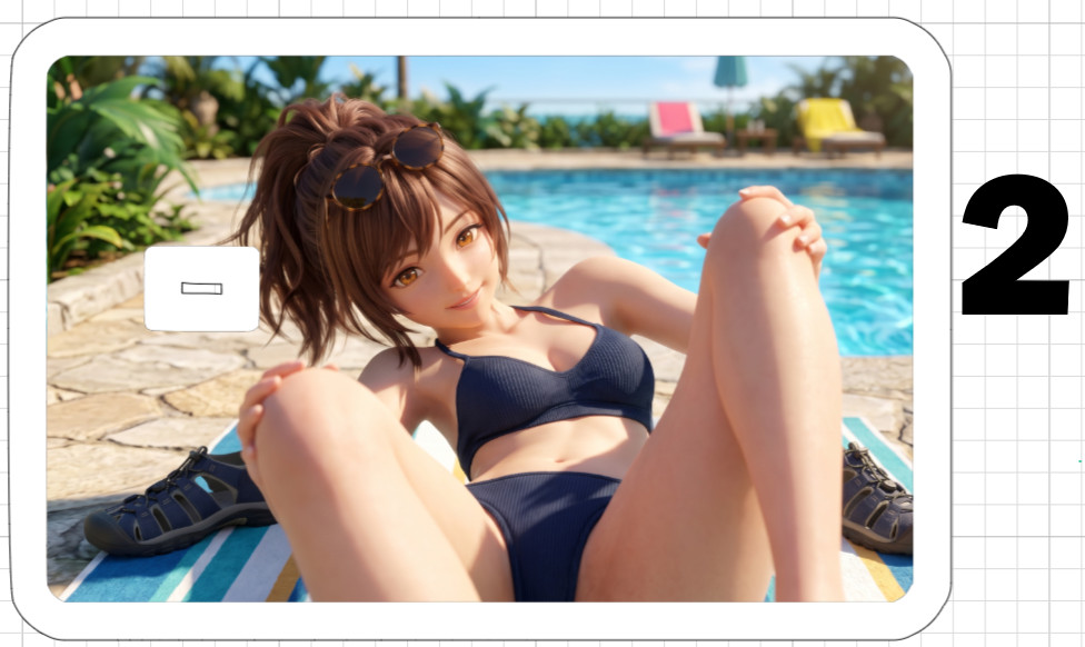 Sexy Anime Girl Credit Debit ATM Card Skin Sticker Hot Manga Furry Pool Bikini