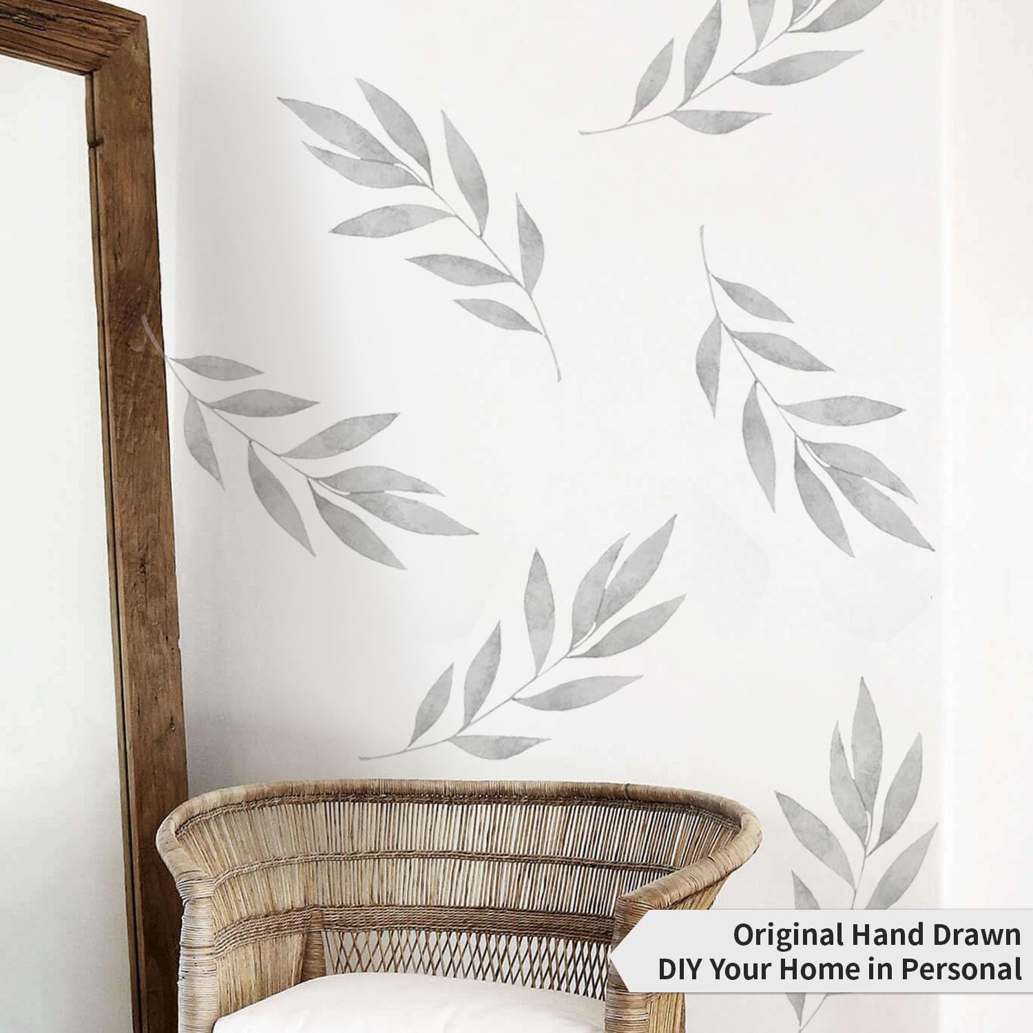 Flortlias Boho Wall Decals Peel and Stick Large Wall Sticker Leaves Vinly Tra…