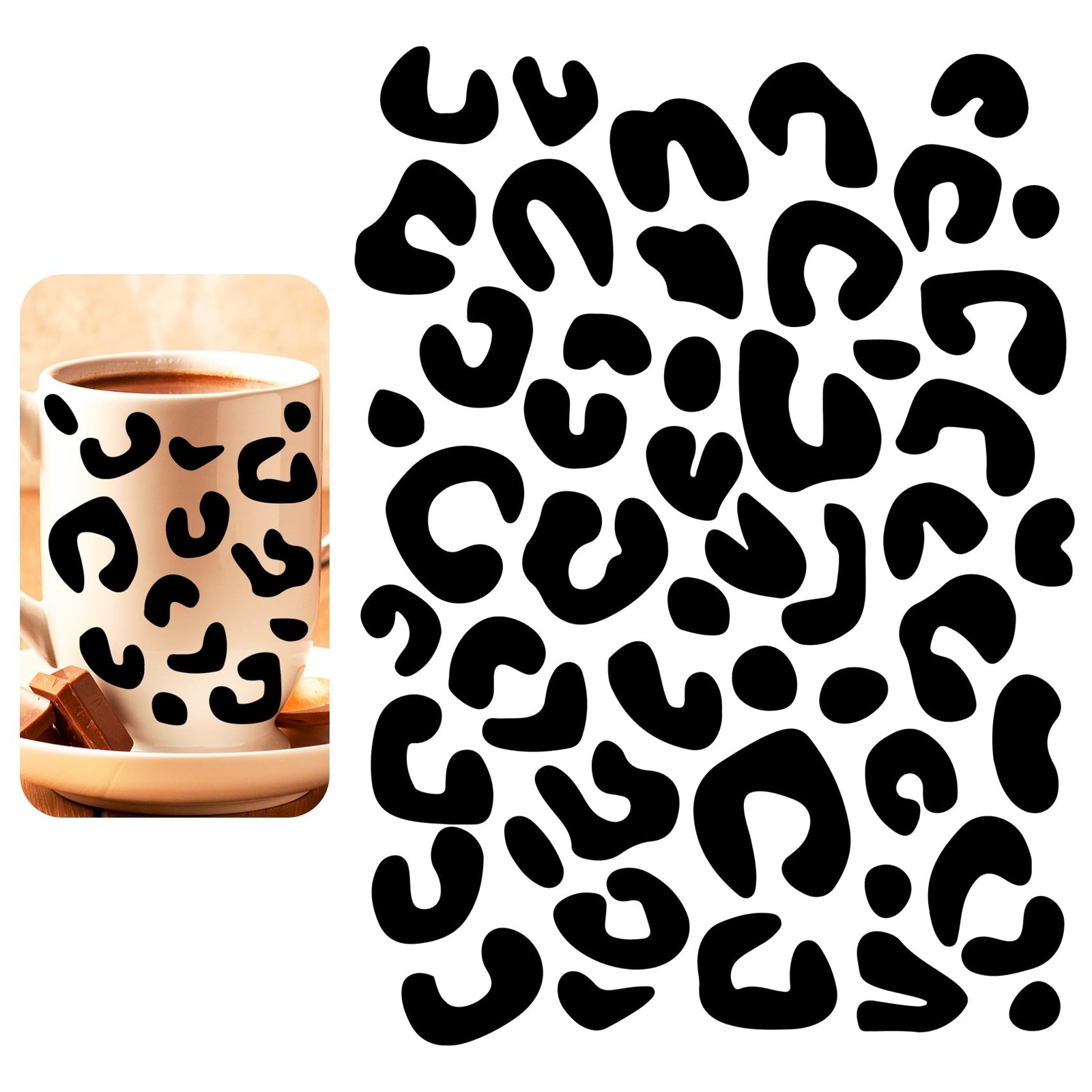 Leopard Print Vinyl Decal Leopard Pattern Wall Stickers, Animal Print Irregul…