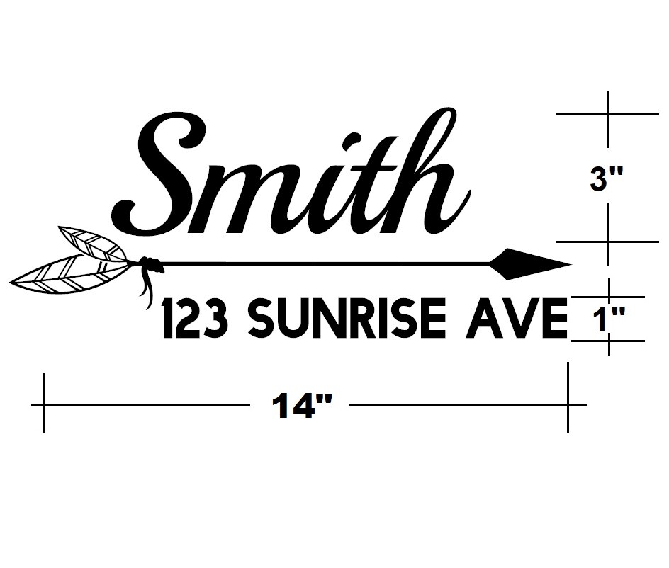CUSTOM PERSONALIZED VINYL MAILBOX NUMBERS INITIAL DECAL, SET OF 2 (Model 12)