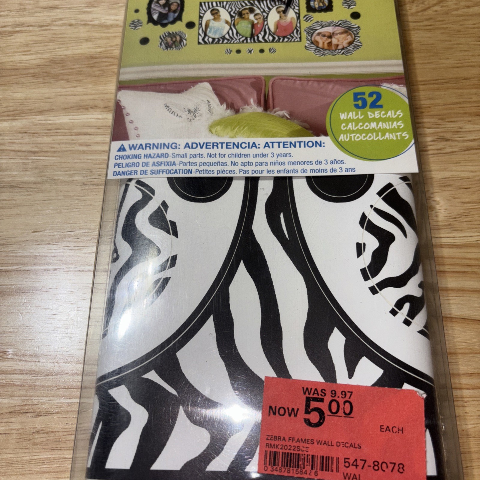 ZEBRA PRINT PHOTO PICTURE FRAMES wall sticker 52 decals black polka dots circles