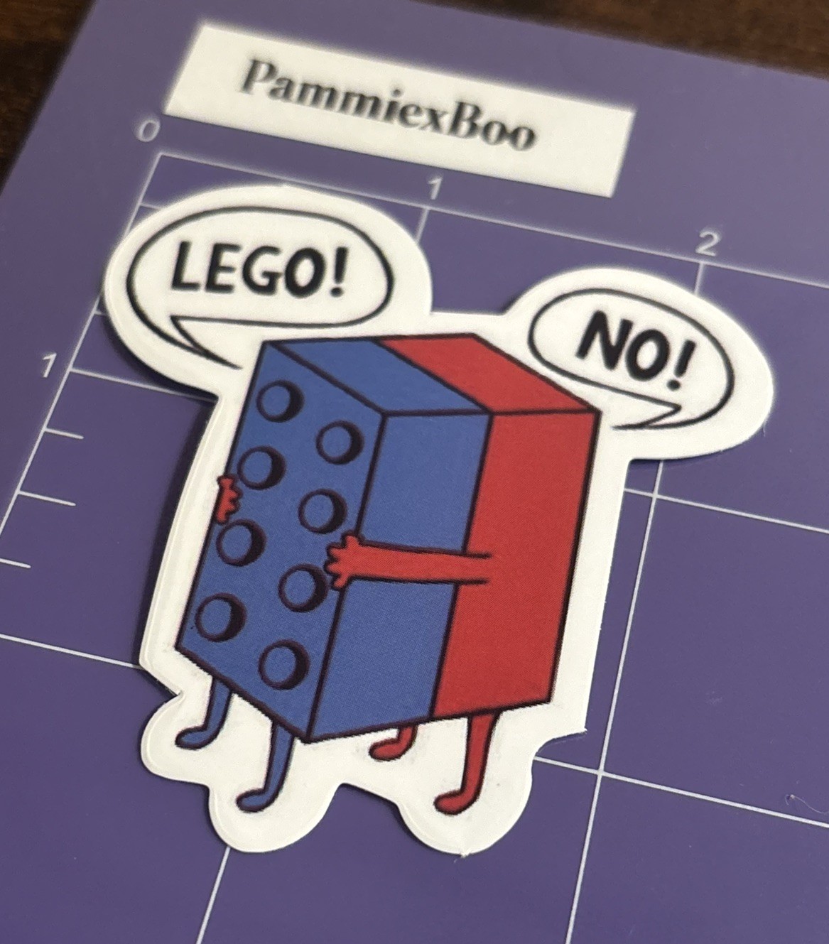 Lego Cute Red Blue Couple Love – Skateboard Longboard- Gloss Vinyl Sticker 1pc
