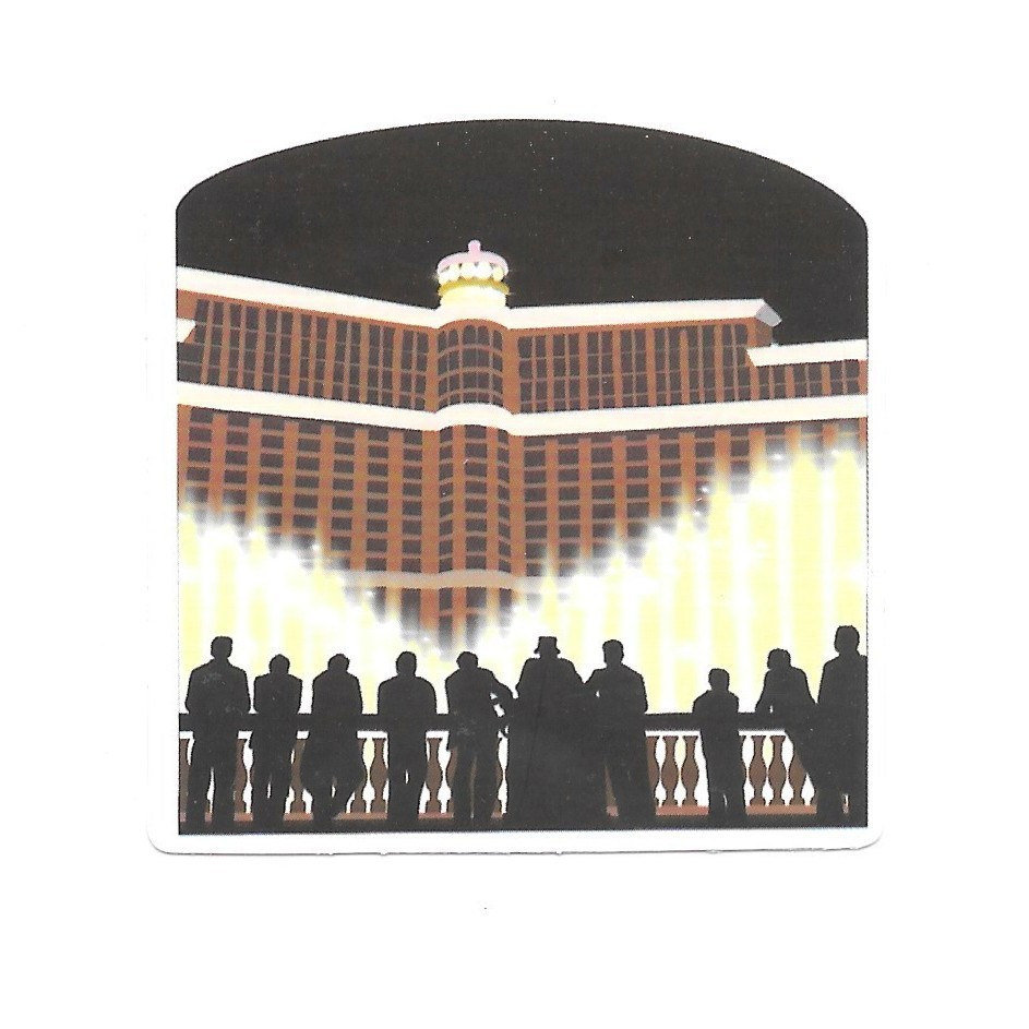 Las Vegas Bellagio Fountains Hotel Casino Night Scene Travel Vinyl Sticker