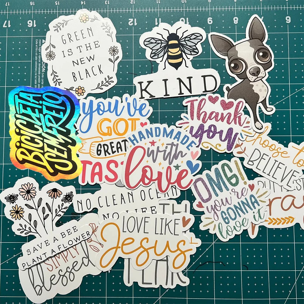 Custom Stickers Vinyl 200pcs With Text Logo Image Paper Round Rectangle Die Cut