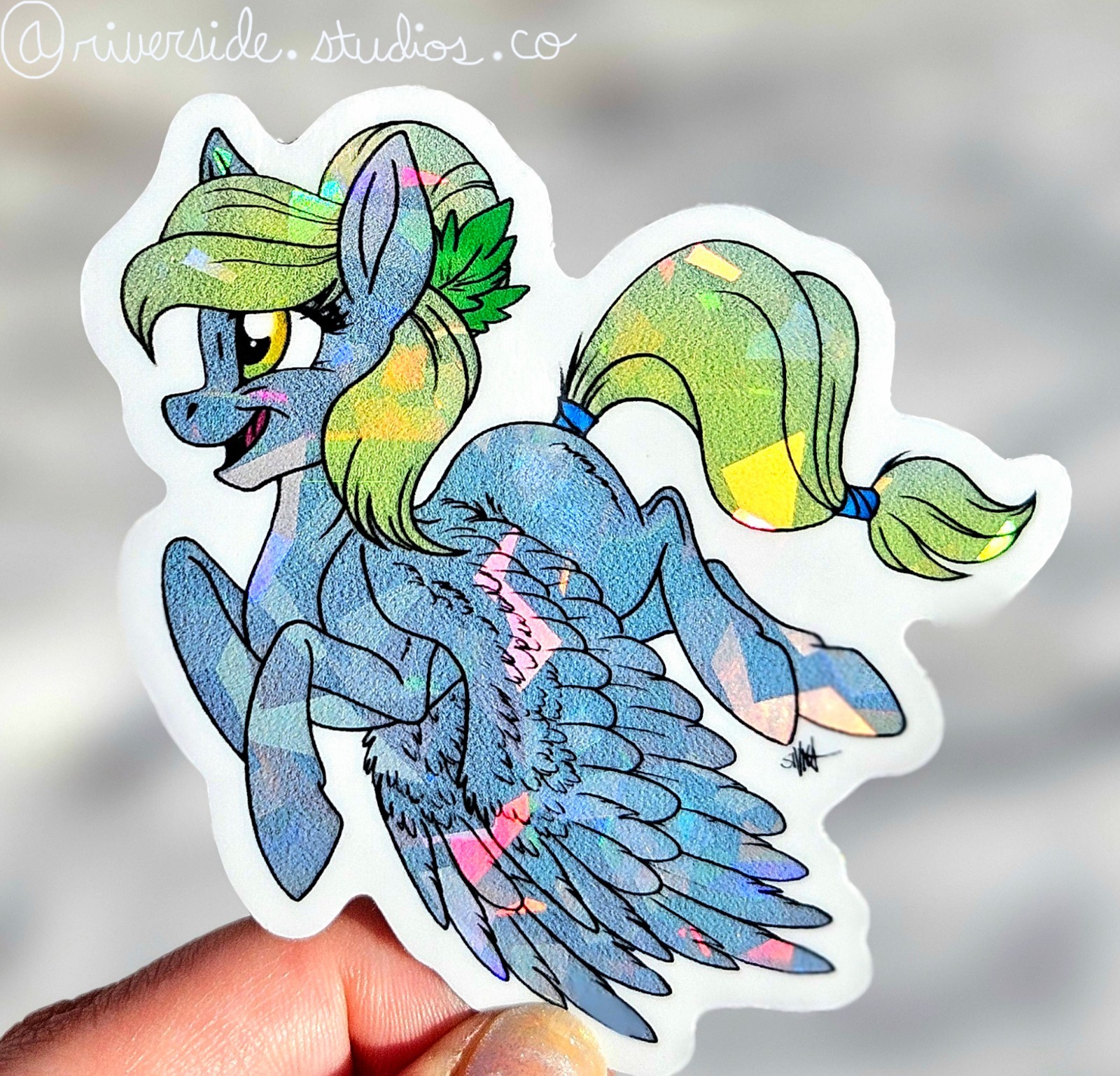 Crystal Derpy Hooves Vinyl Holo Sticker 3" Original Art My Little Pony Muffins