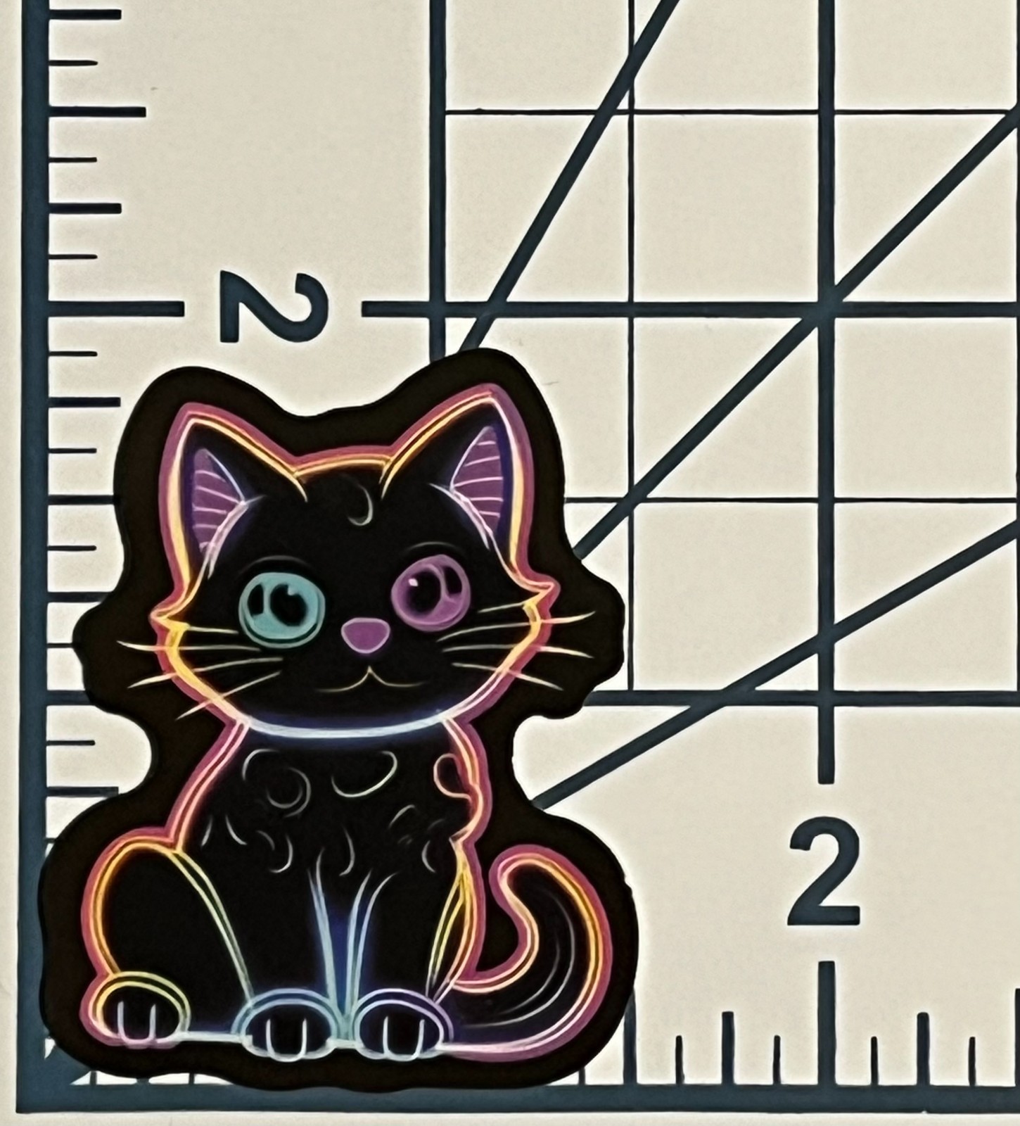 Neon Cat Vinyl Sticker Kitten Pet Animal Kitty Retro Glow Decal Laptop Gamer Art