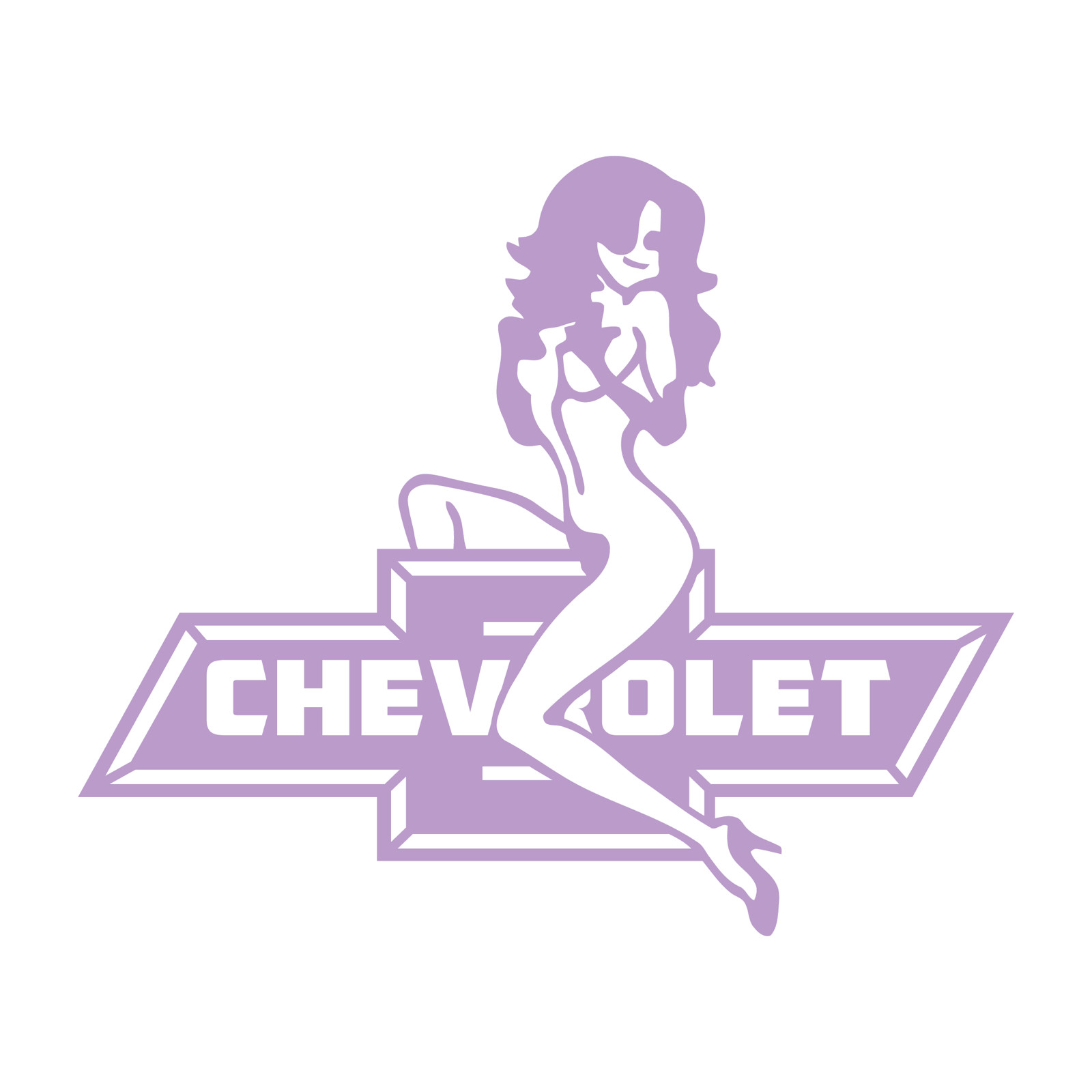 Chevy Chevrolet Bowtie With Sexy Girl Logo die cut decal Made in USA 6+yr