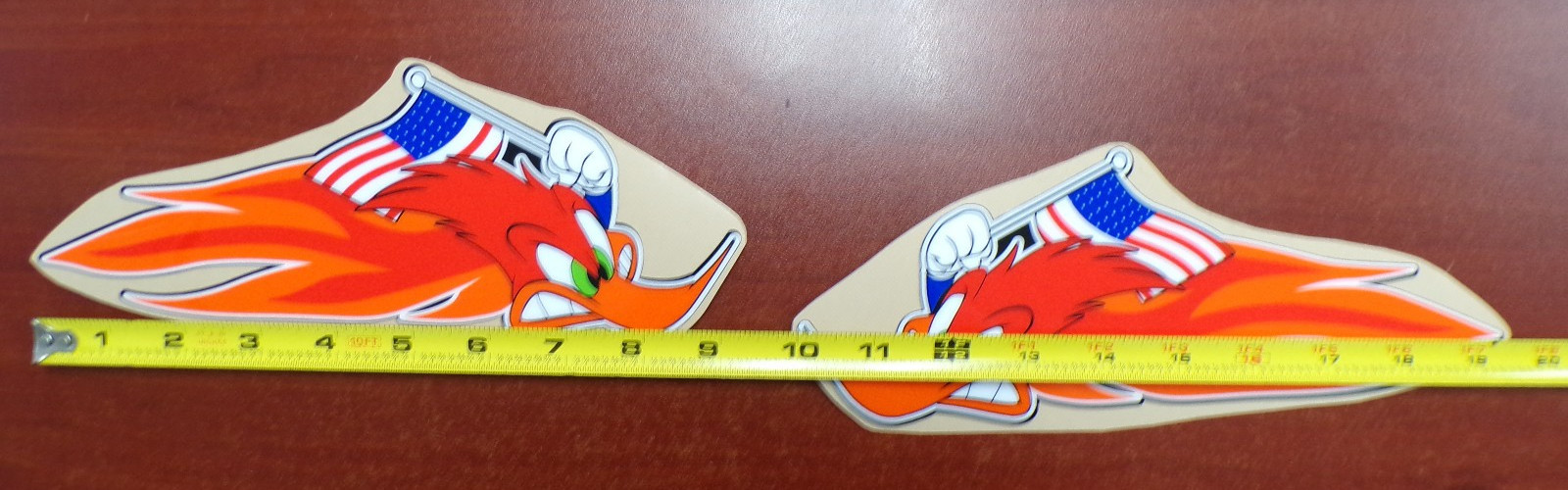 HONDA OLD SCHOOL USA MADE FLAG CORRECT WOODY WOODPECKER GRAPHIC STICKER OUTLINED