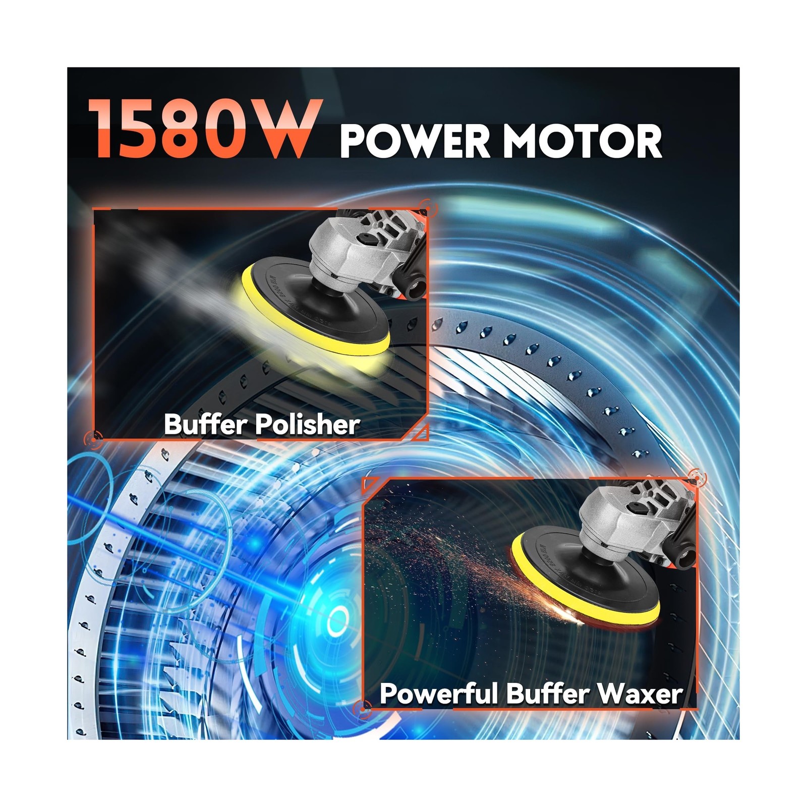 Buffer Polisher, Powerful Buffer Waxer, 7 Variable Speed 1000-3500 RPM,Rotary…