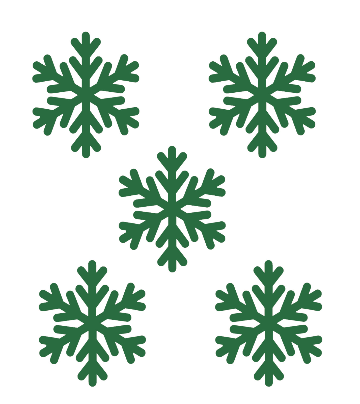 Set of 5 Snowflakes Vinyl Die Cut Decal Sticker – Cold Christmas holiday Winter
