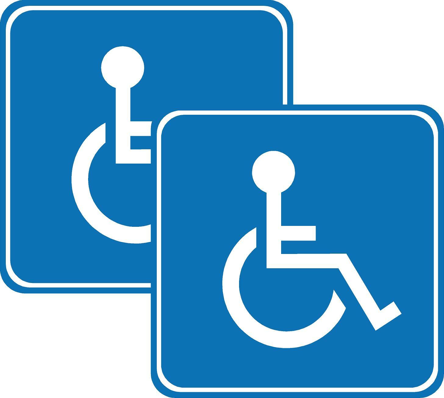 2x Handicap handi cap sticker decal vehicle wheelchair disabled window parking