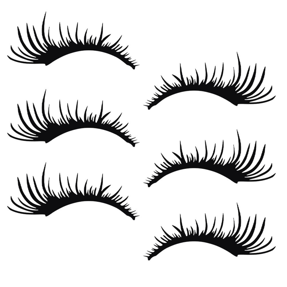 3 Pairs PET Black Car Headlight Eyelashes Stickers Car Decoration Accessory