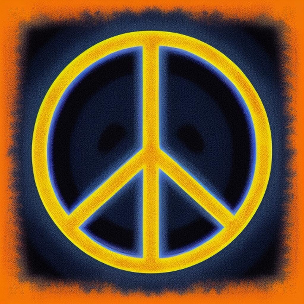 Peace Sign Sticker Orange Grunge Trippy Hippie 60s Hippie Boho (4 inch)