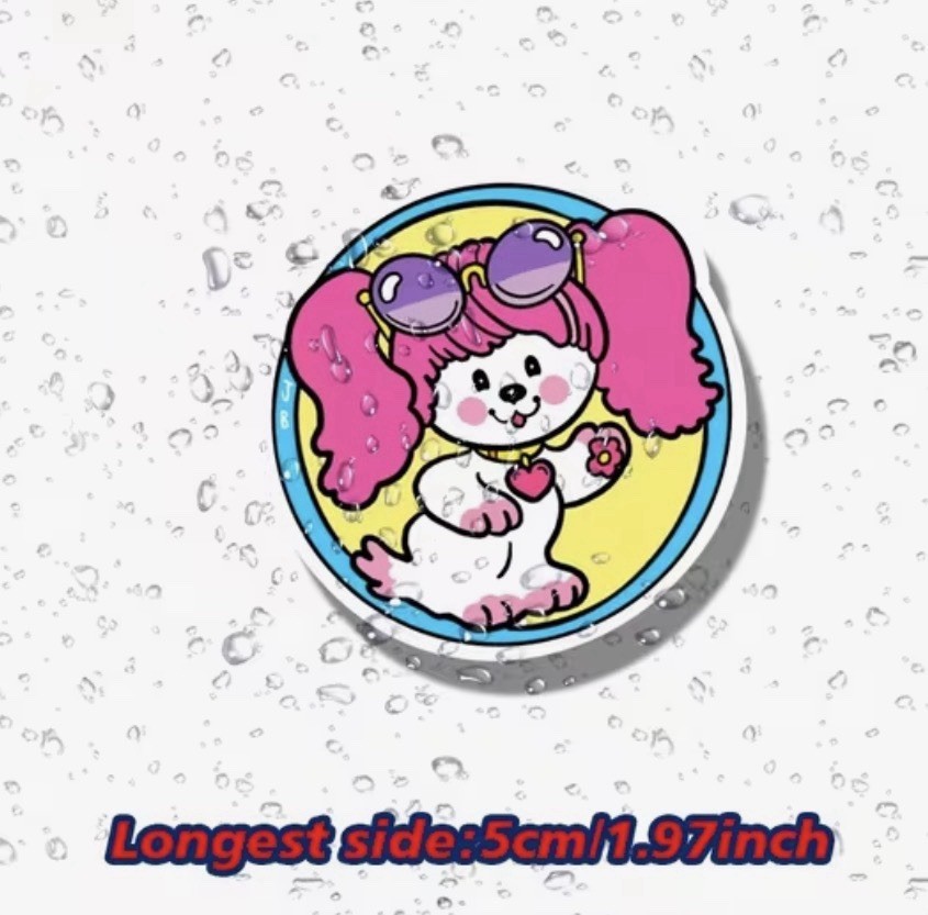 3 PACK SET POOCHIE DOG RETRO NOSTALGIA 80s 2” VINYL DECAL DIECUT VTG STICKER LOT