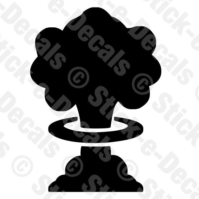 Nuclear Bomb Fallout Vinyl Decal Sticker War Mushroom Cloud Russia Iran China V2