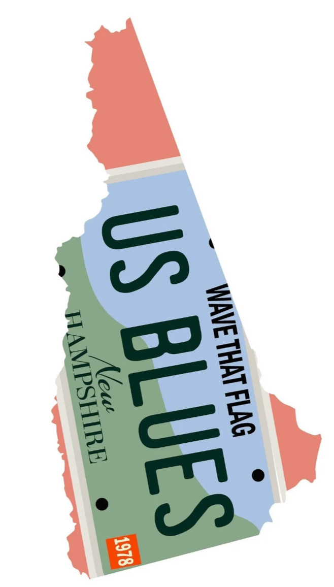 ⚡GRATEFUL DEAD New Hampshire US Blues Sticker *NEW* Measures 1.25" x 2.5"⚡