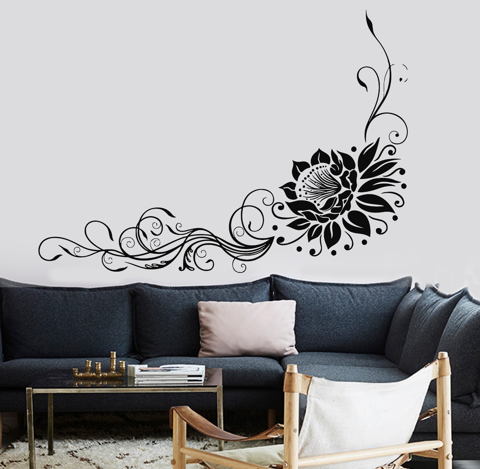 Wall Sticker Lotus Floral Flower Om Relaxation Yoga Zen Vinyl Decal (z2950)