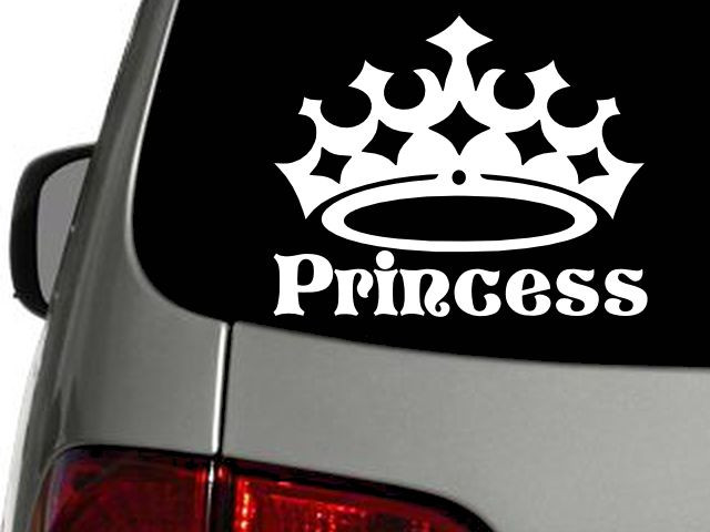 PRINCESS CROWN Vinyl Decal Car Wall Window Sticker CHOOSE SIZE COLOR