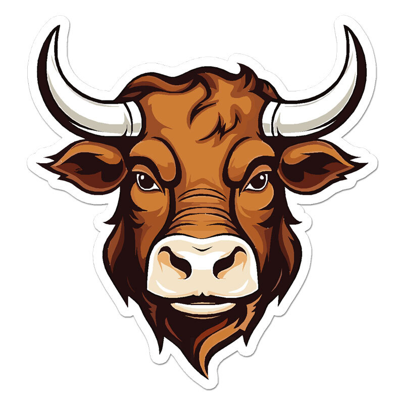 Bull Head, Vinyl Decal Sticker, Indoor Outdoor, 3 Sizes, #11287