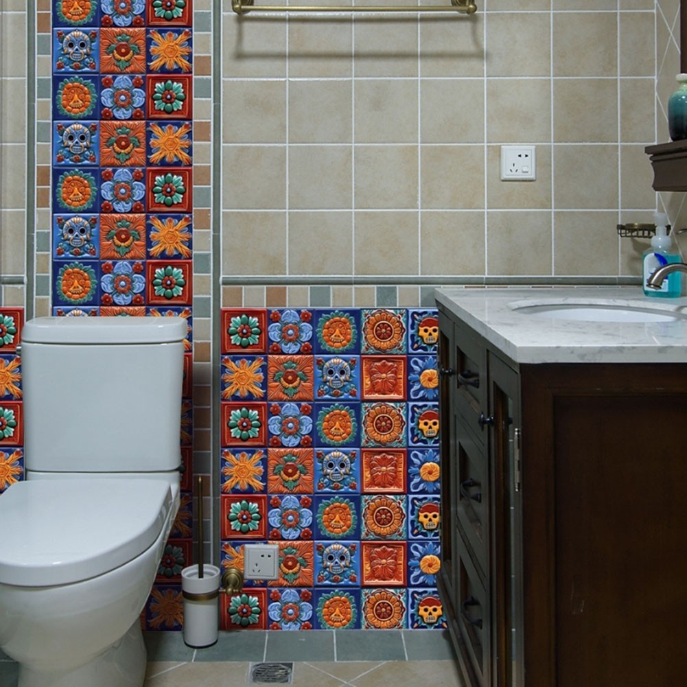 Refresh Your Interior with 20pcs Mexican for TILE Decals for Walls and Furniture