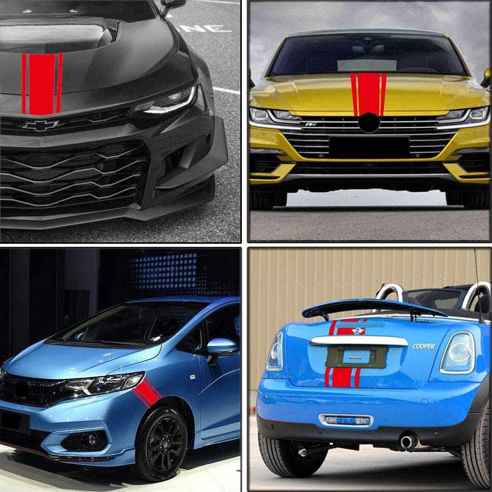Leasinder 49"x 8.7" Car Hood Stripe Sticker Auto Racing Stripes Body Side Dec…