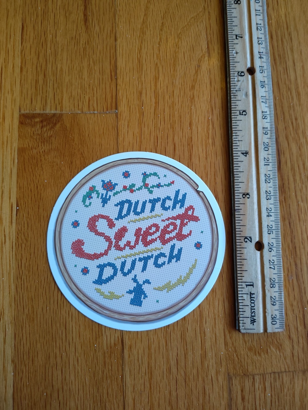 DUTCH Bros STICKER Old STYLE Stock CROSS Stitch EMBROIDERY Sweet RARE Coffee