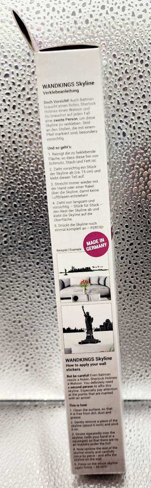 NEW YORK SKYLINE wall sticker Wandkings Aufkleberstatue Liberty 49.2×11.8 in blk