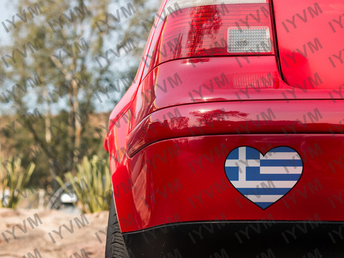 Greece Flag Heart Sticker Decal