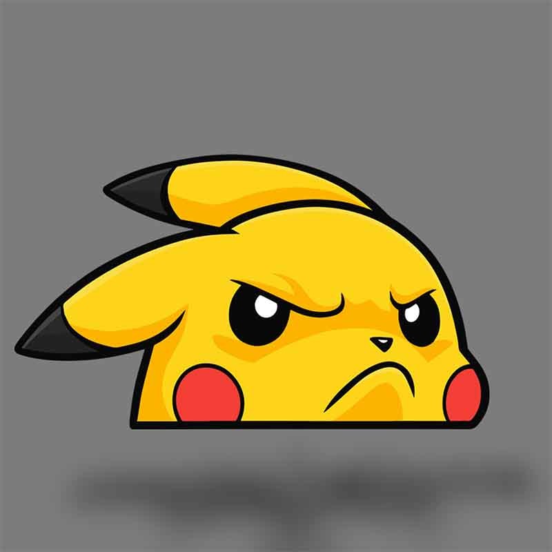 Angry Pikachu Peeker Sticker Funny Pokémon Car Decal Anime Vinyl Made in USA