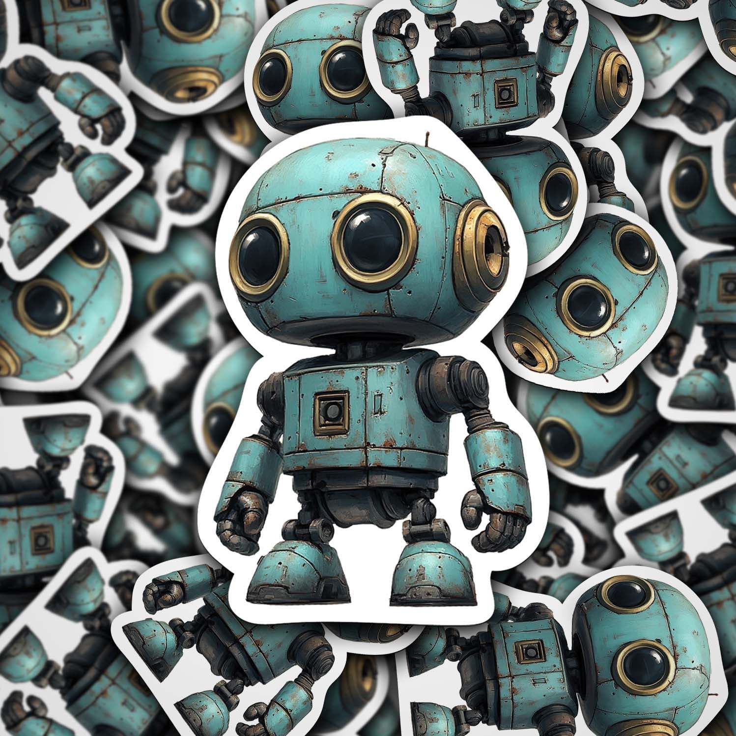 Cute Cartoon Robot Sticker – Durable Weatherproof Vinyl for All Surfaces