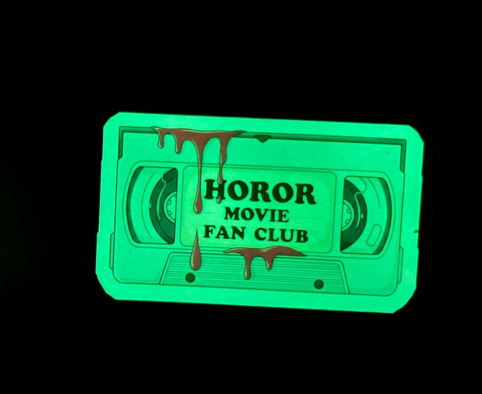 Horror Sticker Pack Glow in Dark 4pc | Creepy Cute VHS Knife Waterproof Stickers