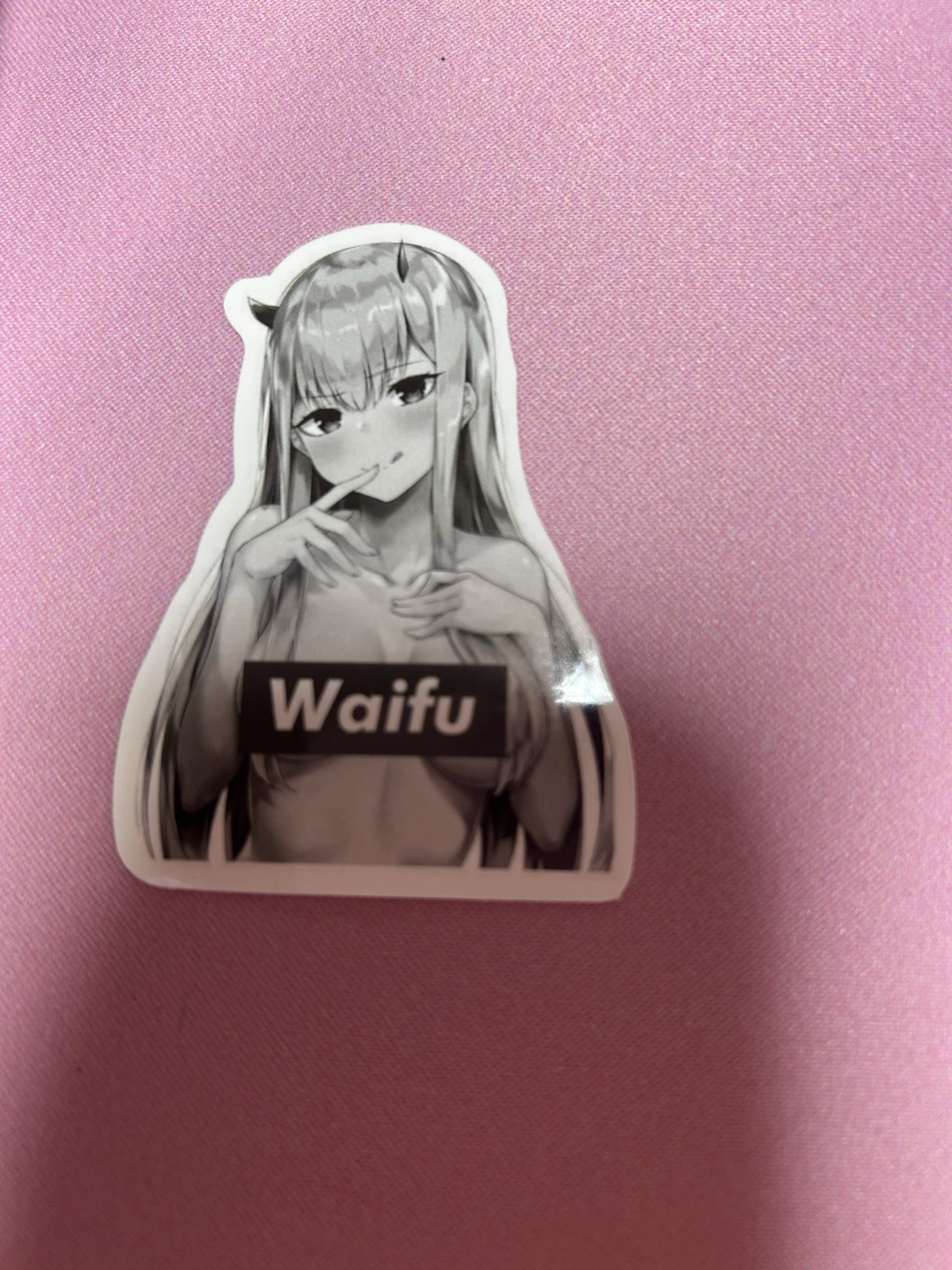black and white waifu lewd sexy sticker #17
