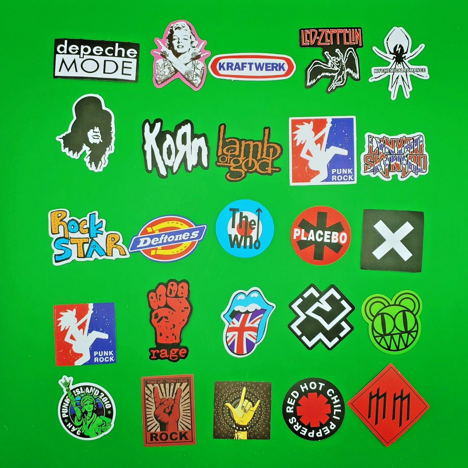 100 Pcs Classic Rock Band Sticker Pack Vinyl Decal Heavy Metal Grunge Aesthetic