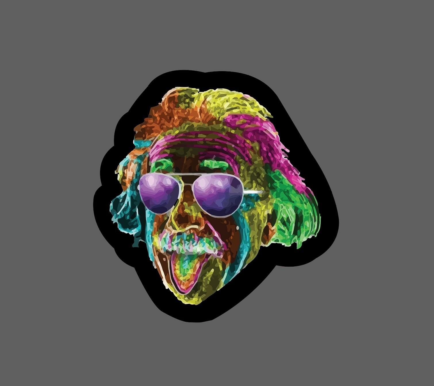 Einstein Sticker Trippy Neon Waterproof – Buy Any 4 For $1.75 Each Storewide!