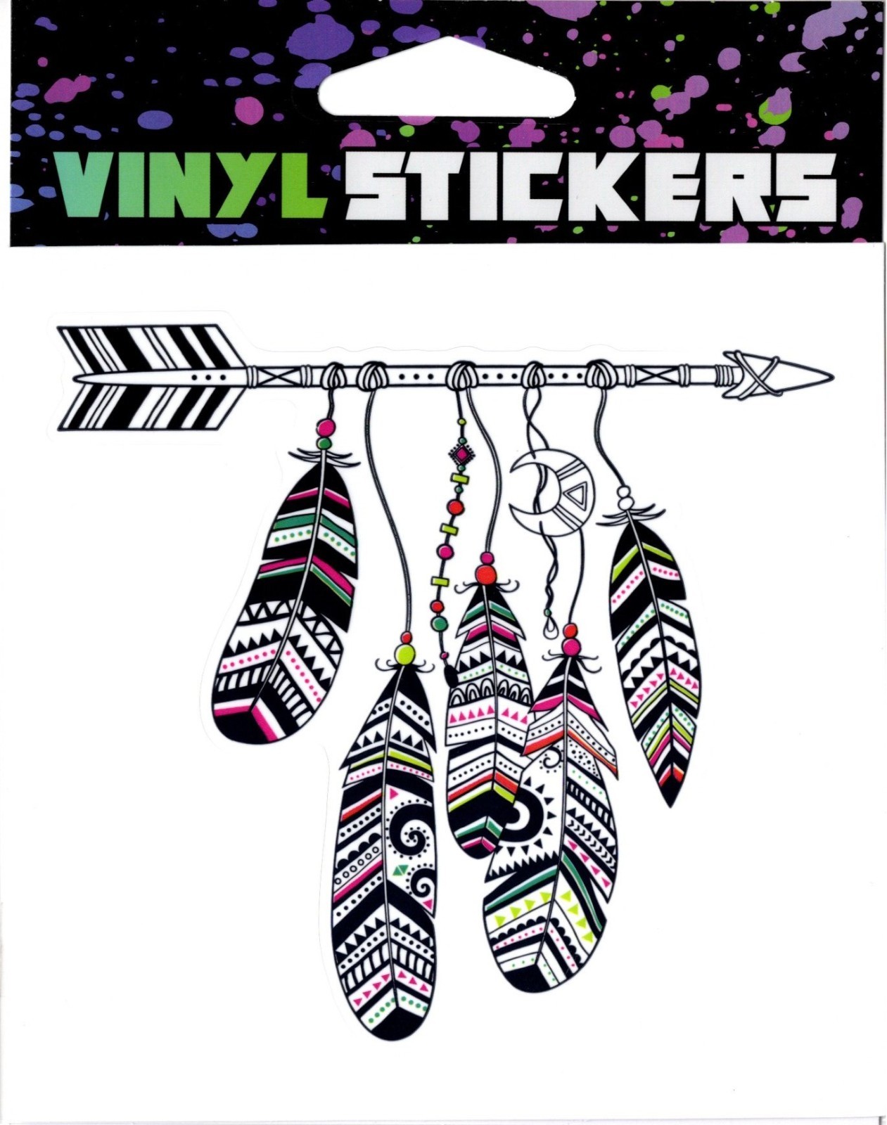 Arrow with Feathers Vinyl Sticker – 4.25in x 4.25in