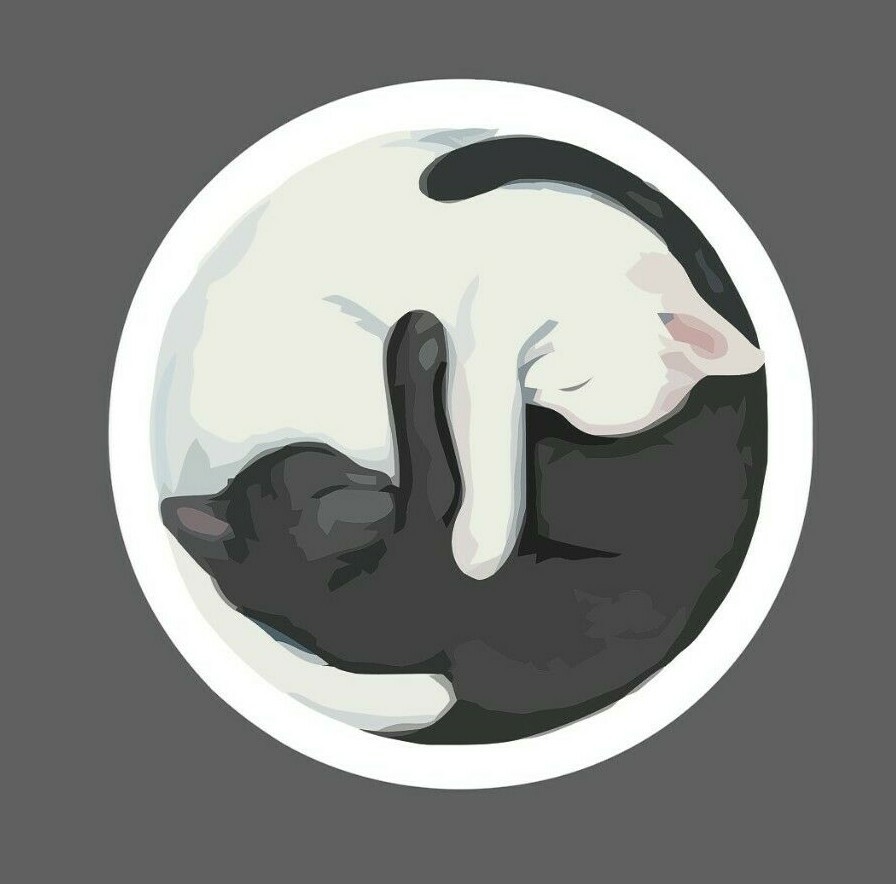 Cats Yin Yang Sticker Snuggling Waterproof – Buy Any 4 For $1.75 Each Storewide!